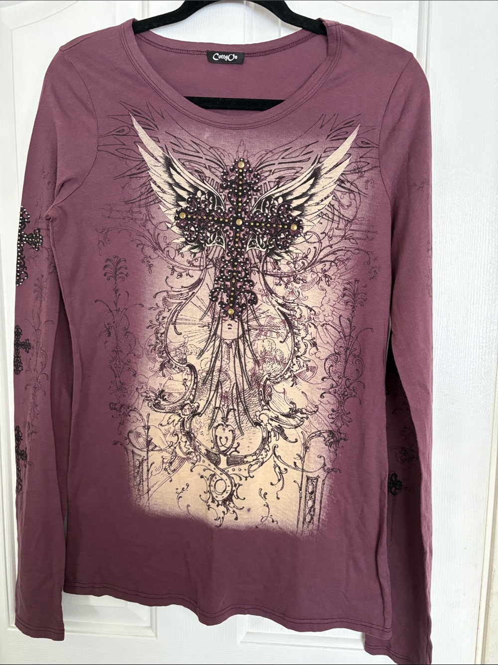 Women's Long Sleeve Graphic Tee in Mauve